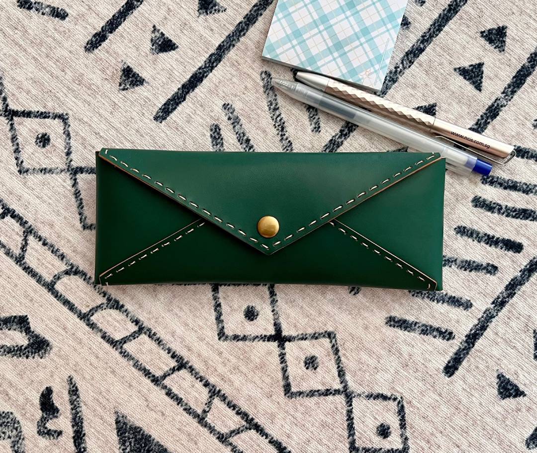 Leather Pencil Case Pattern: Minimalist Pen Pouch Template (PDF, SVG, DXF) Digital Download