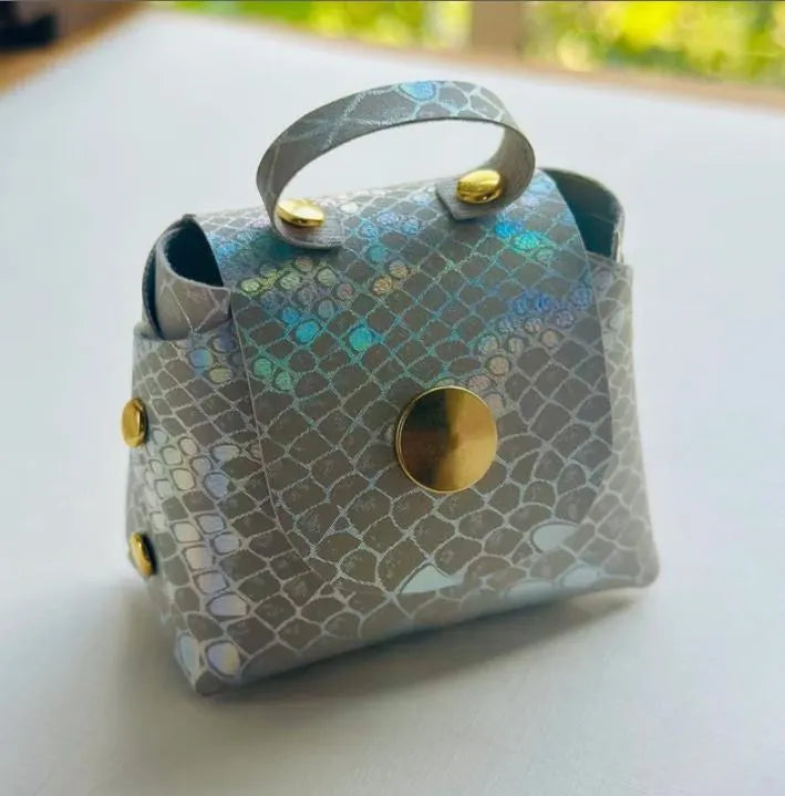 DIY mini pouch leather template formatted for instant download and A4 printing.