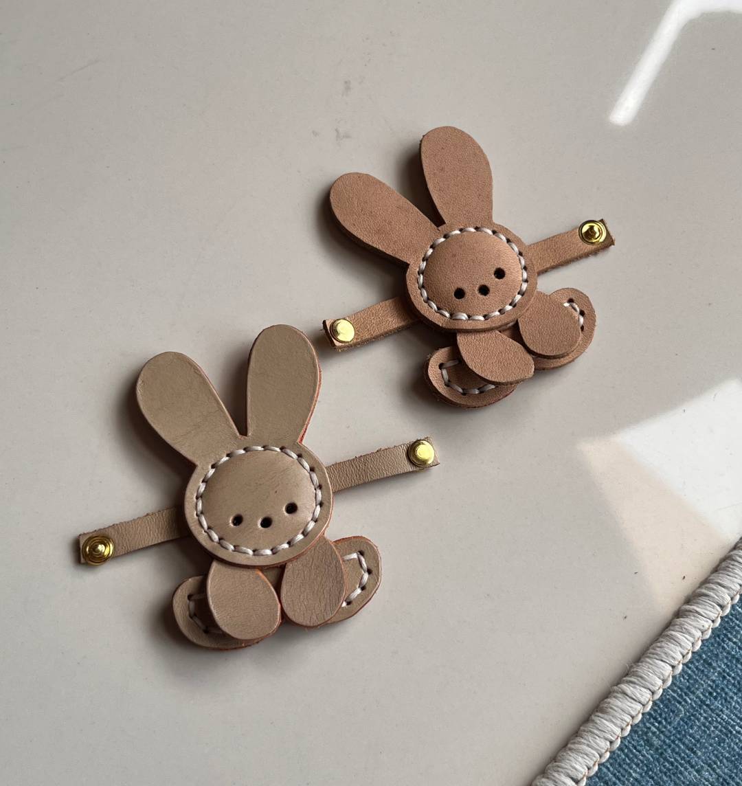 Leather Bunny Bag Charm Pattern | DIY PDF, SVG & DXF Templates