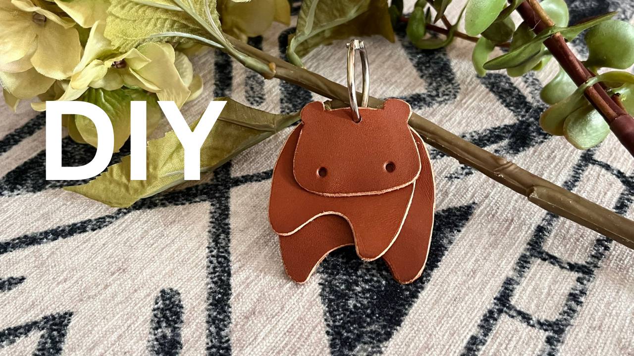 Easy Handmade Animal Keychain Pattern Set – Kitten, Hippo & Bear No-Stitch DIY Leathercraft PDF