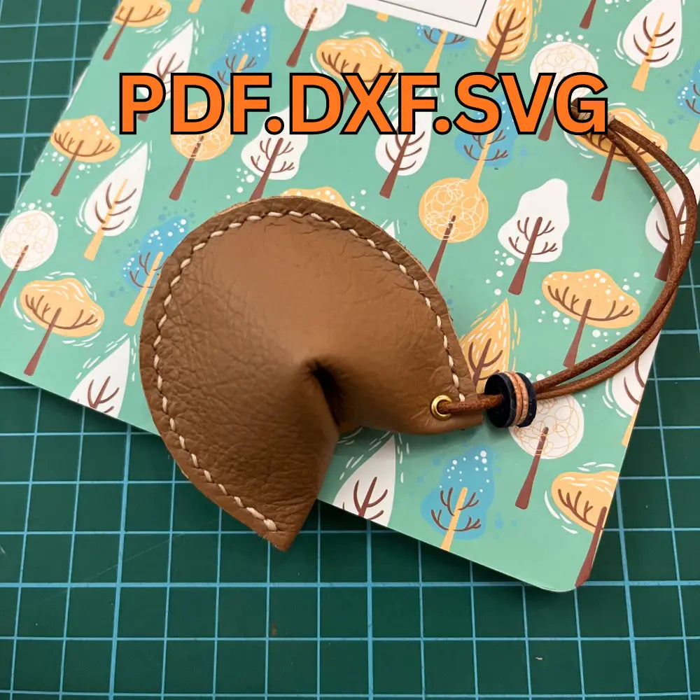 DIY Leathercraft Fortune Cookie Template, Laser Cut Bag Charm Template | Digital Download