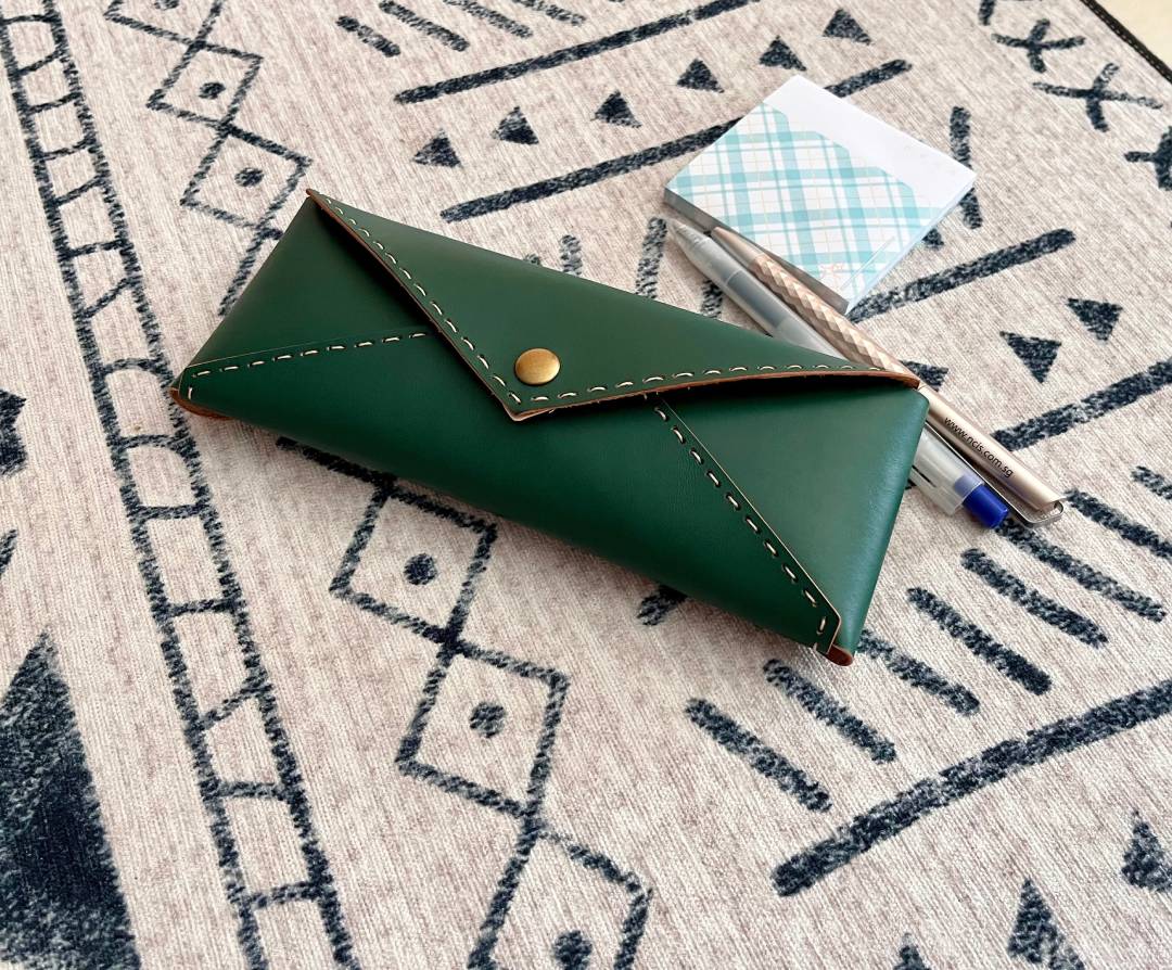 Leather Pencil Case Pattern: Minimalist Pen Pouch Template (PDF, SVG, DXF) Digital Download