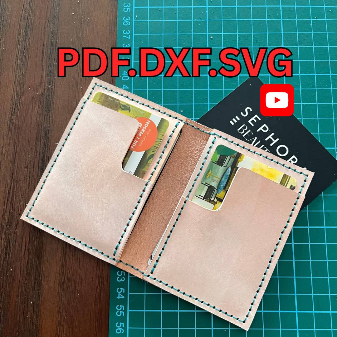 Vegetable tanned hand sew slim leather card holder wallet
