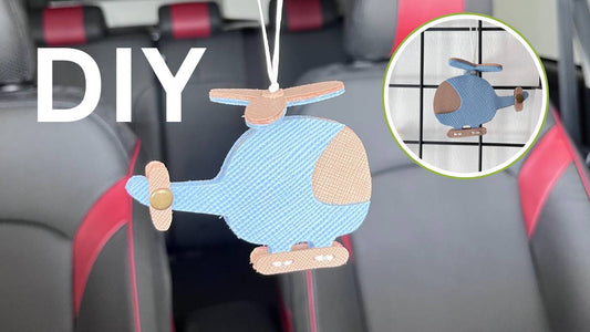 PDF Pattern for cute car hanging accessories, cute leathercraft patterns, helicopter car decor Pattern, leather charm PDF, Leather pattern file for helicopter.
