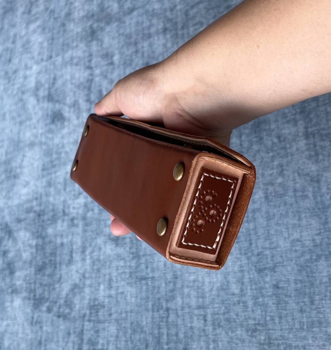 bottom view of a handmade pencil box