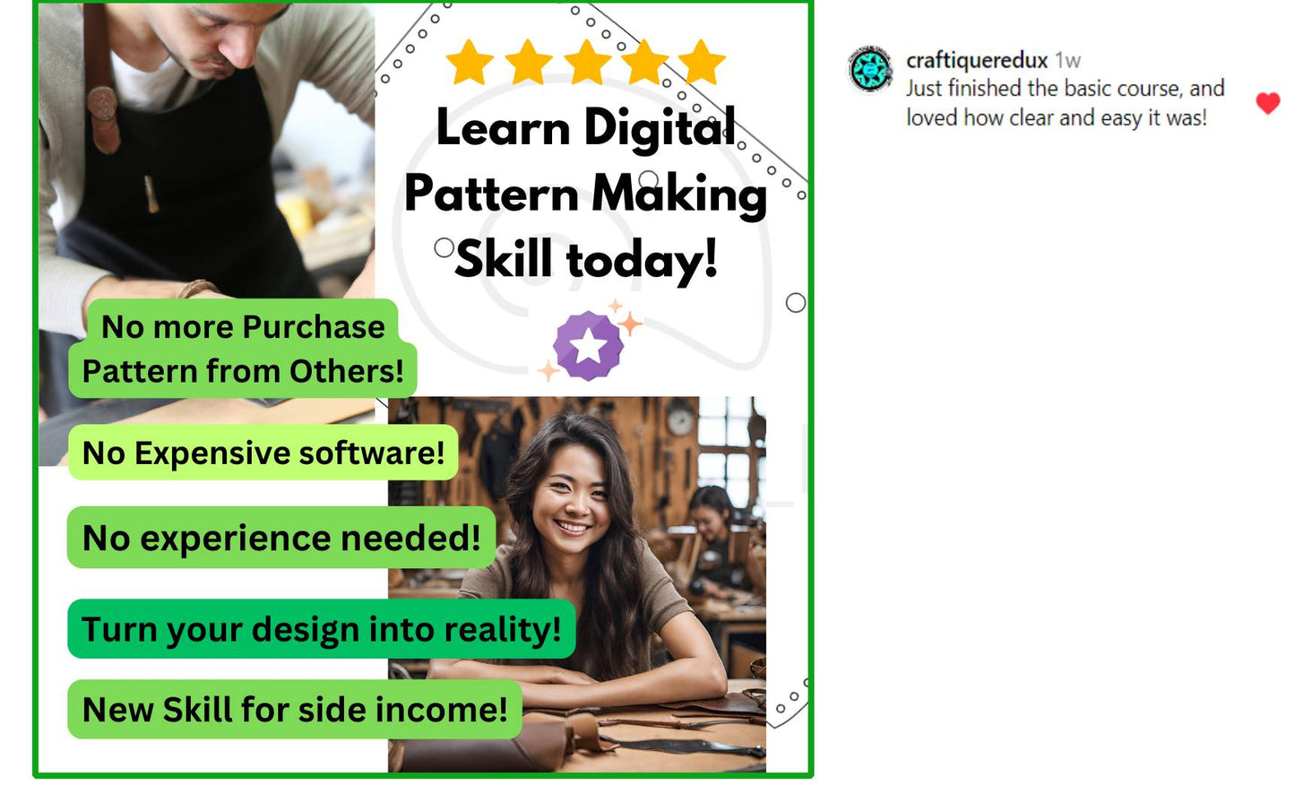 Digital Leather Pattern Making Course, Leather Pattern Making Course (Digital)