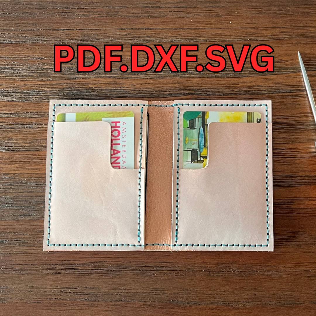 Finished minimalist leather card holder wallet.