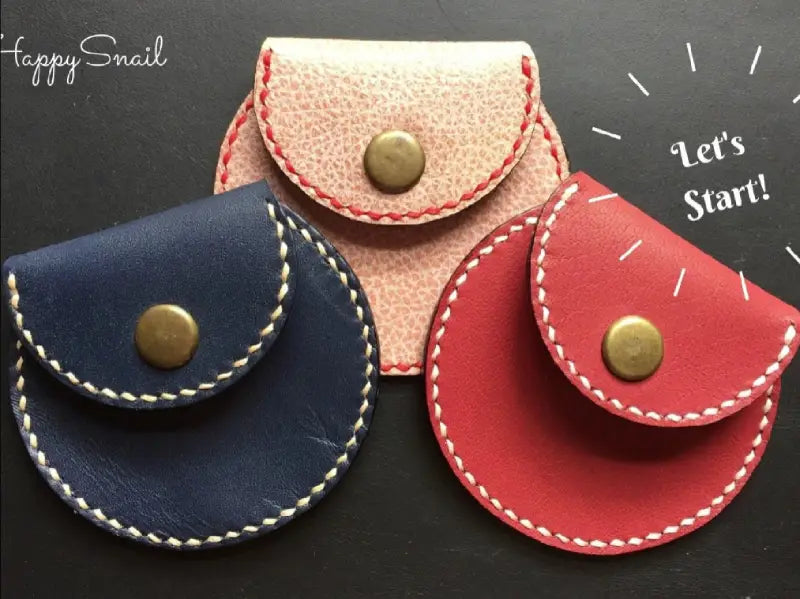 Round leather coin purse design featuring a 360-degree edge burnish