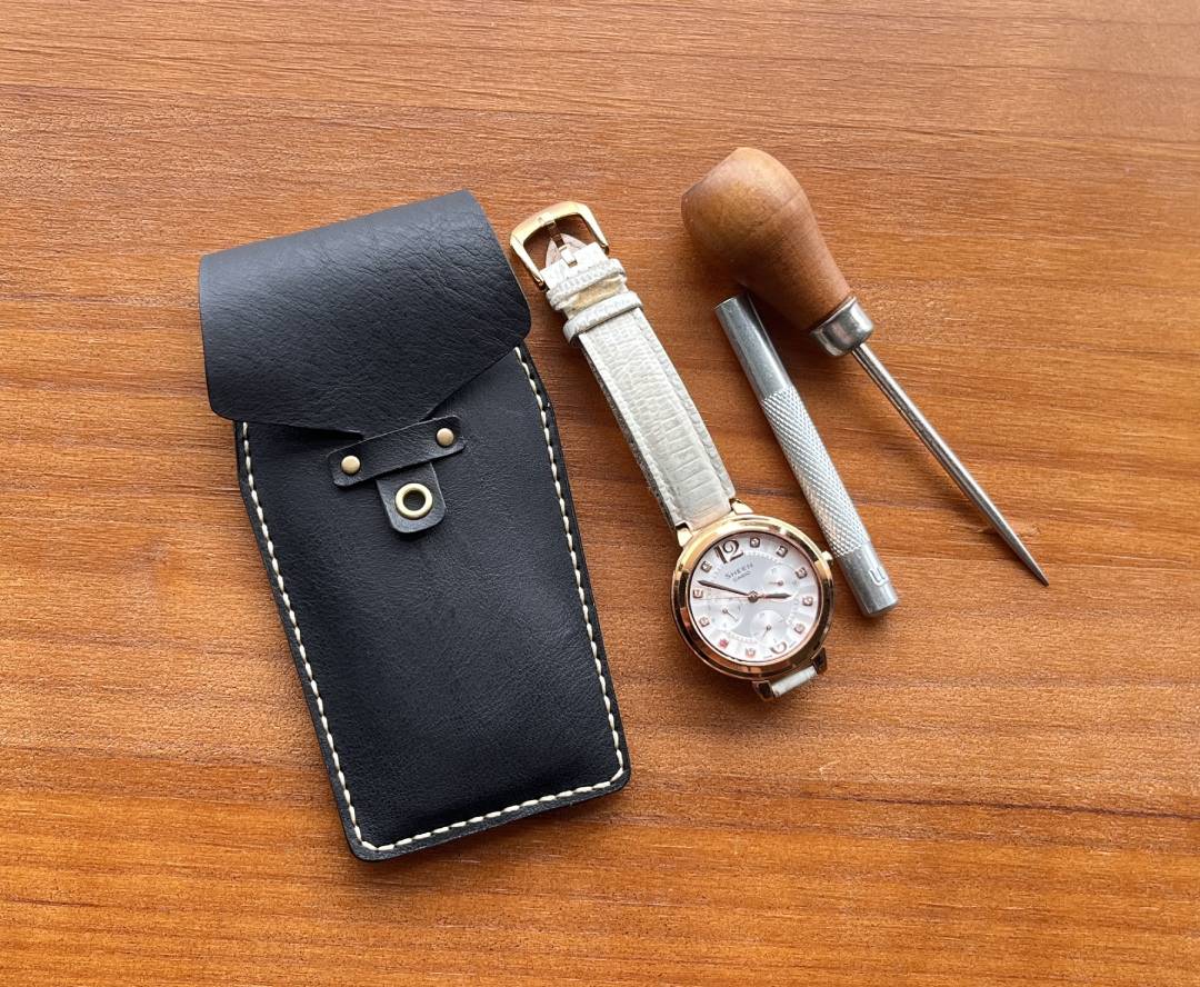 Easy Leather Watch Pouch Pattern | Coffin Watch Sleeve Template, PDF SVG DXF (Digital Download)
