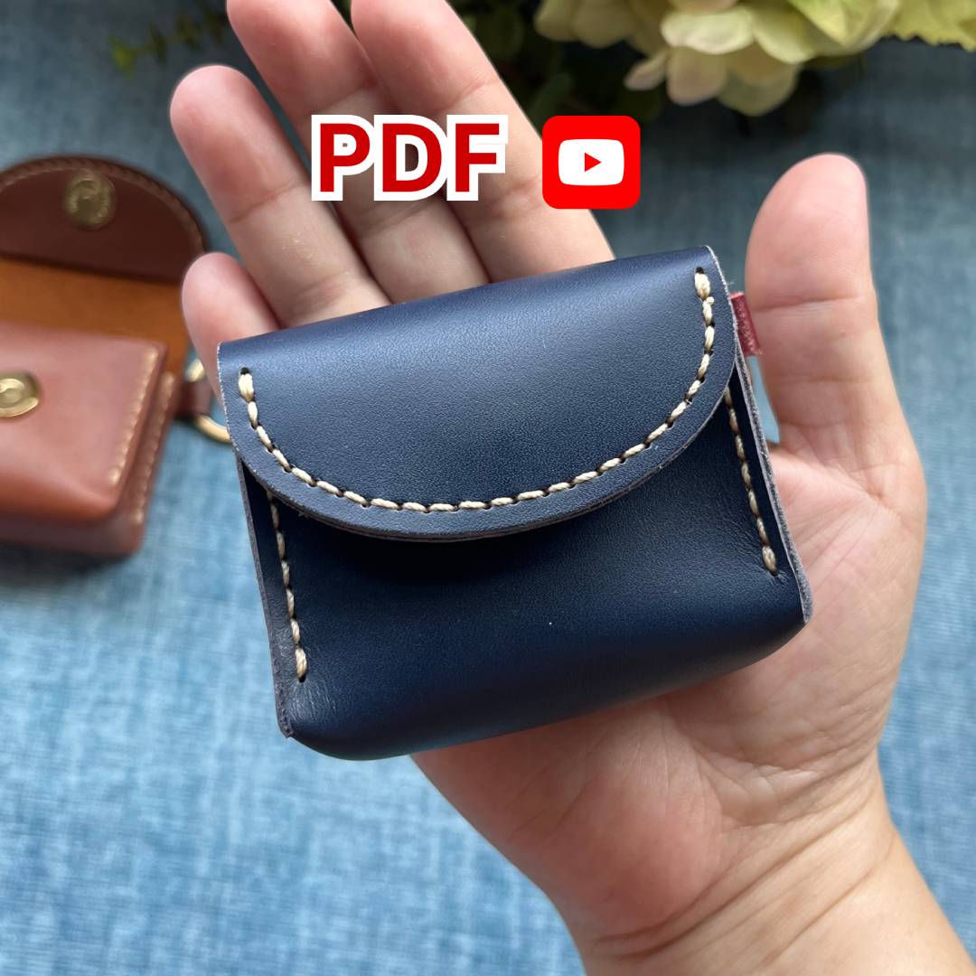 Coin Purse Pattern, Leather coin Pouch Template, DIY coin pouch Pattern, Leather bag pattern, Coin wallet pattern
