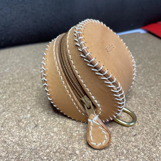 Baseball Leather Coin Pouch pattern, DIY leather coin purse template, leather craft pattern for coin bag, handmade coin purse PDF pattern.