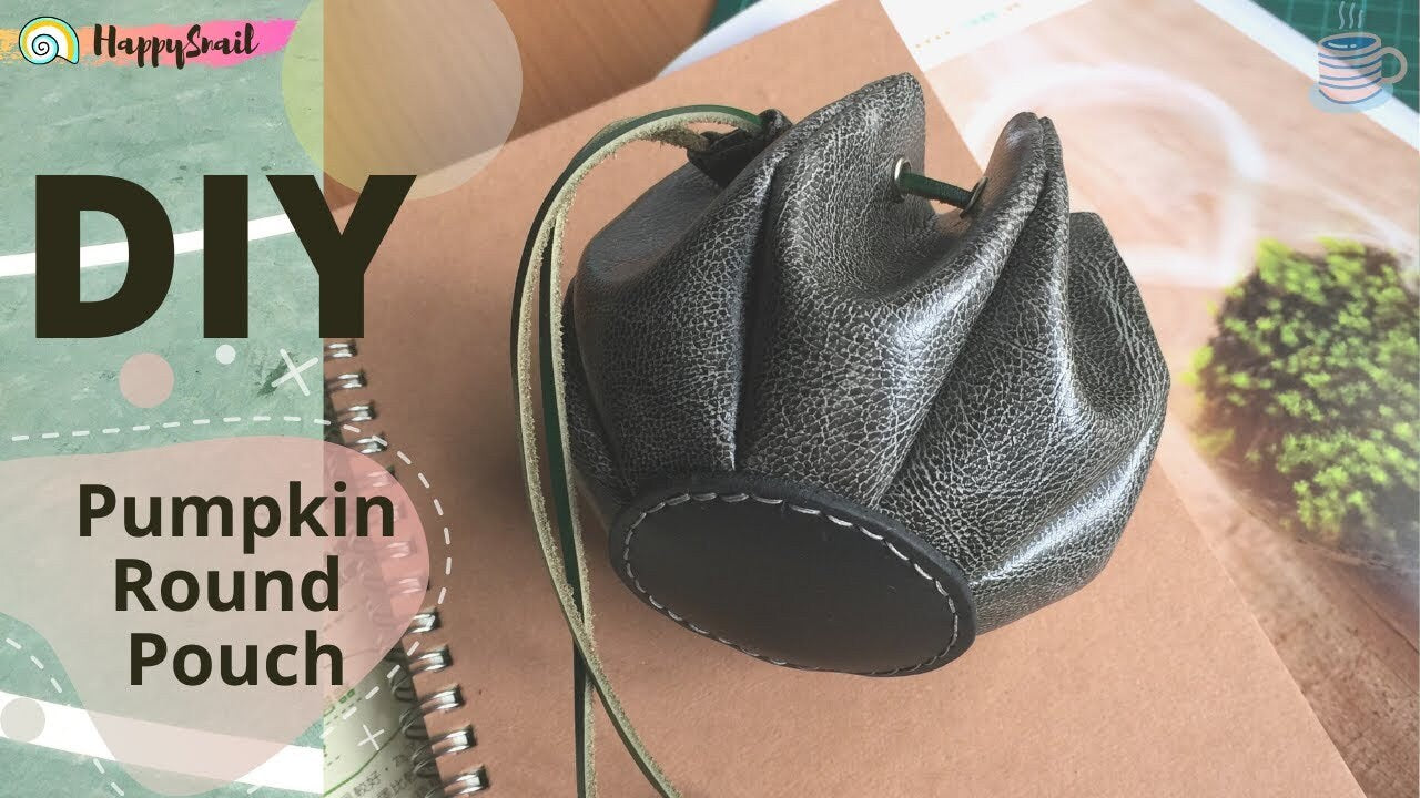 hand stitching a small bucket bag with simple pattern file.
