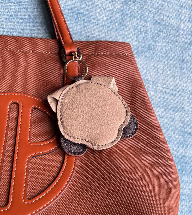 Template for Handmade bulldog leather charm, doggie head leather charm PDF, Leather pattern file for dog charm