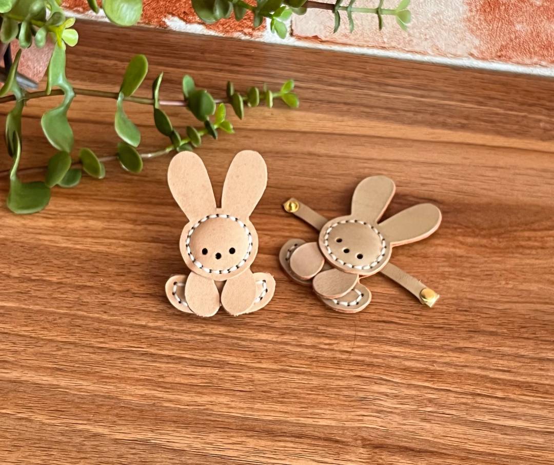 Leather Bunny Bag Charm Pattern | DIY PDF, SVG & DXF Templates