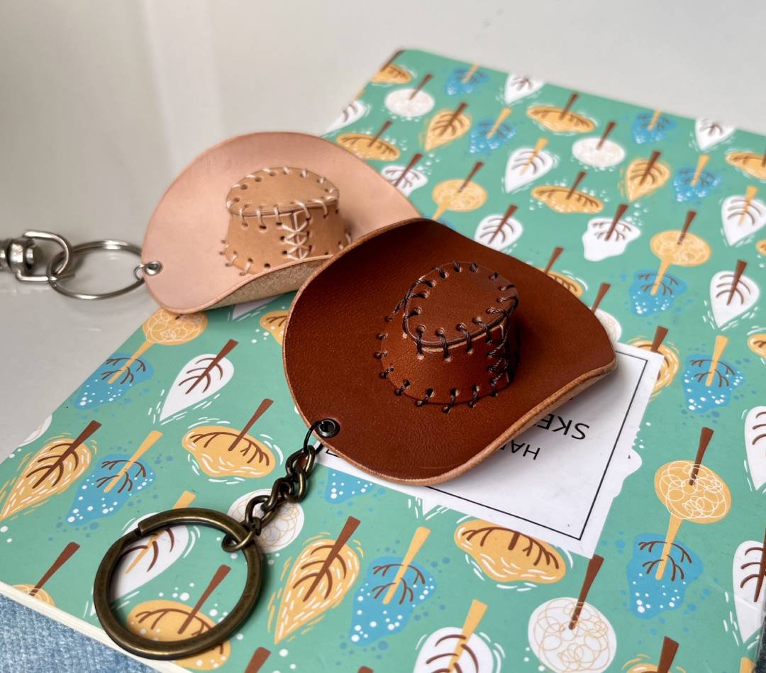 Cowboy Hat Leather Keychain Pattern | Digital PDF, SVG, DXF & Video Tutorial