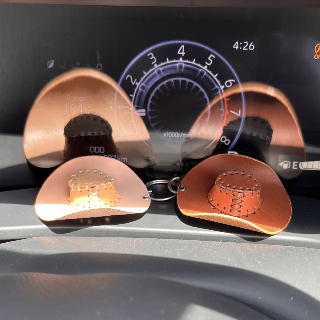 Cowboy Hat Leather Keychain Pattern | Digital PDF, SVG, DXF & Video Tutorial