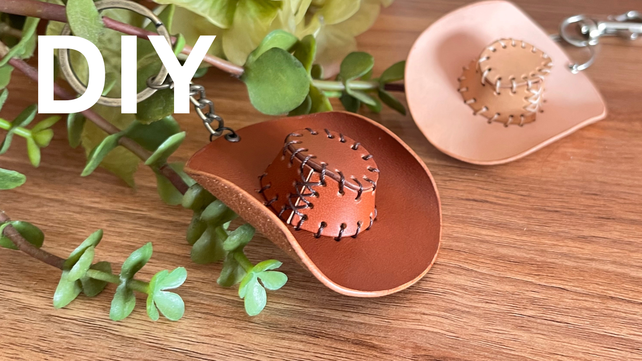 Cowboy Hat Leather Keychain Pattern | Digital PDF, SVG, DXF & Video Tutorial