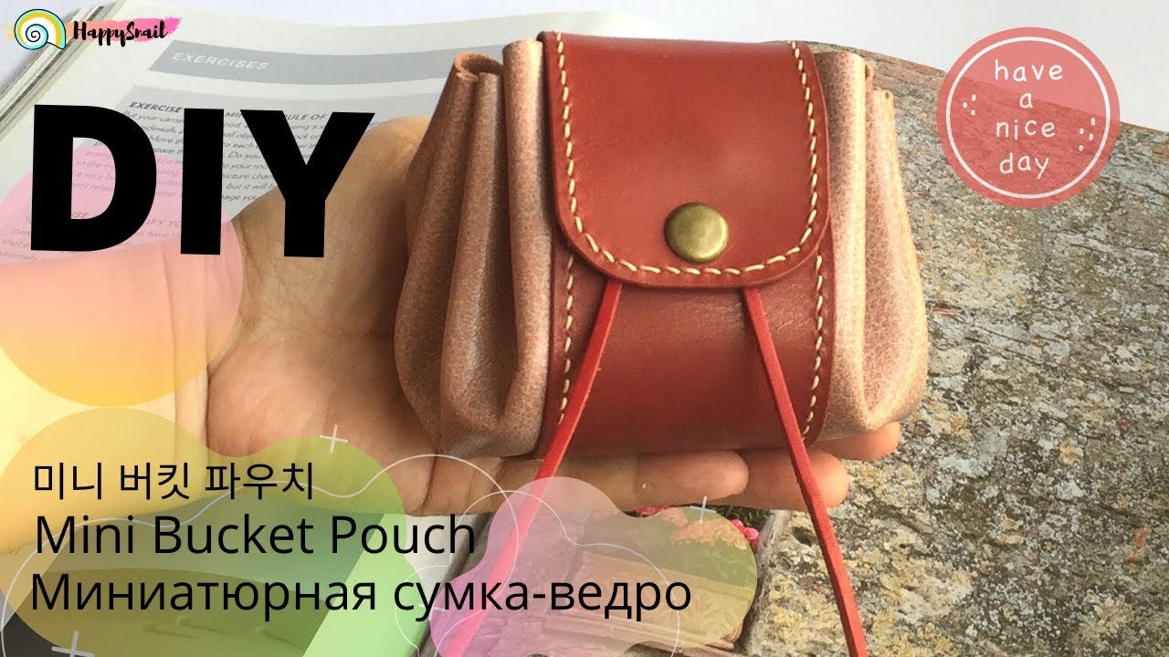 Soft chrome leather drawstring bucket bag pattern