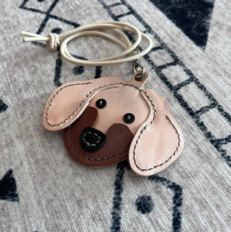 PDF Pattern for Golden Retriever leather charm, cute leathercraft pattern, doggie head leather charm PDF, Leather pattern file for dog charm