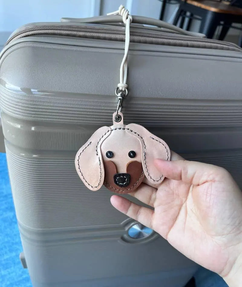 PDF Pattern for Golden Retriever leather charm, cute leathercraft pattern, doggie head leather charm PDF, Leather pattern file for dog charm