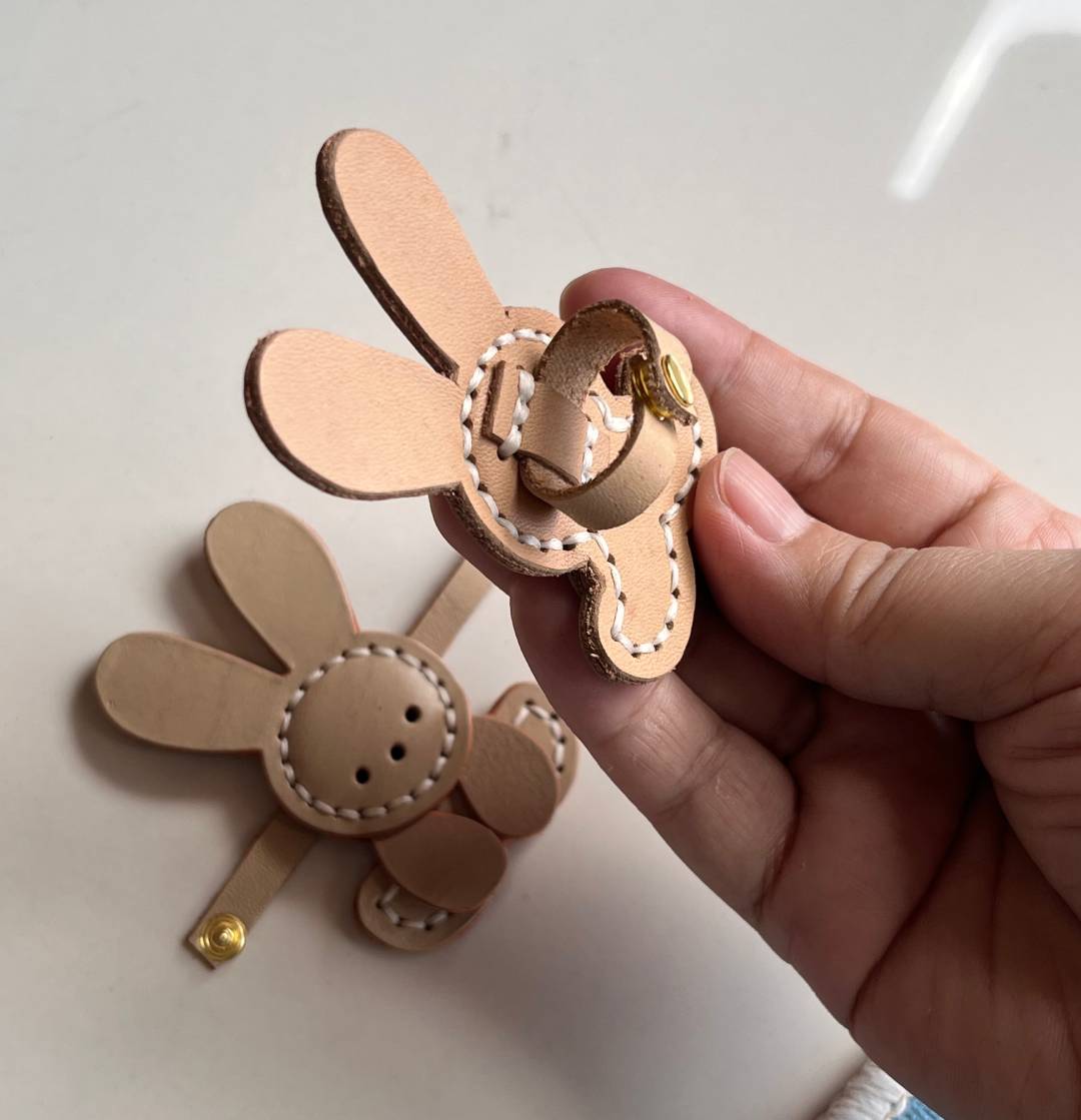 Leather Bunny Bag Charm Pattern | DIY PDF, SVG & DXF Templates