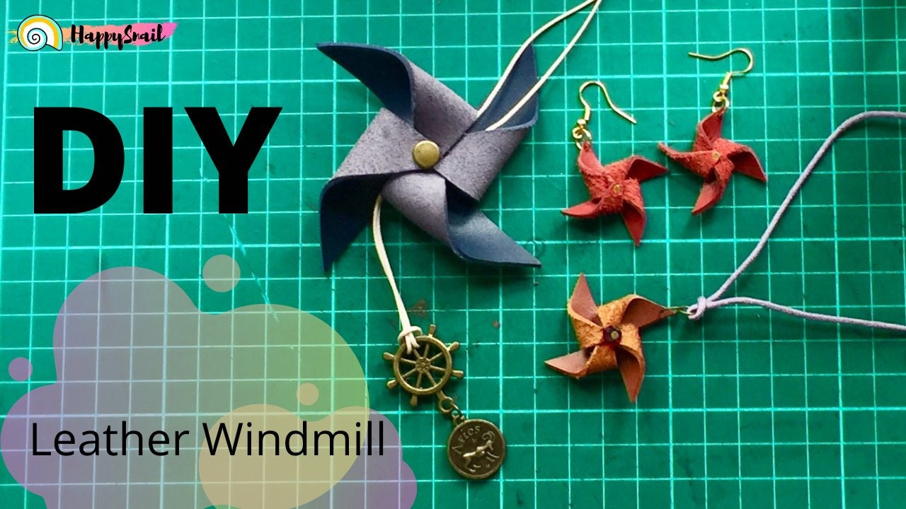 PATTERN for Mini Leather Windmill Accessories, DIY leather earrings, leather earring pattern, earring template