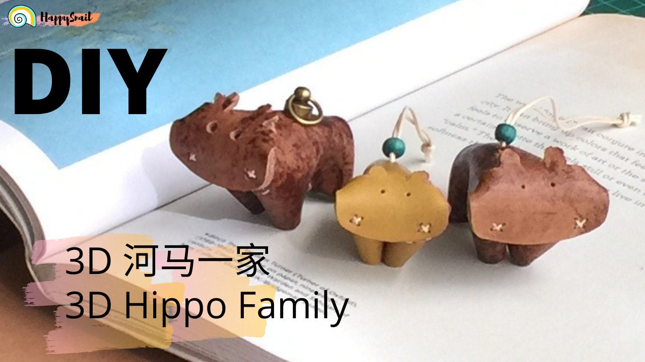 PATTERN for 3D Hippo Family | Hippo Key Ring