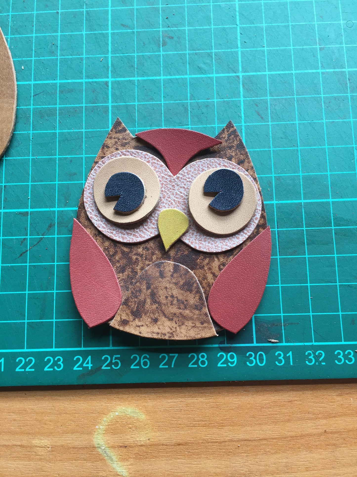 Leather Key Holder Pattern, Owl Dangle, leather ornament pattern, cute leather pattern, leather decorative template, diy leather ornament