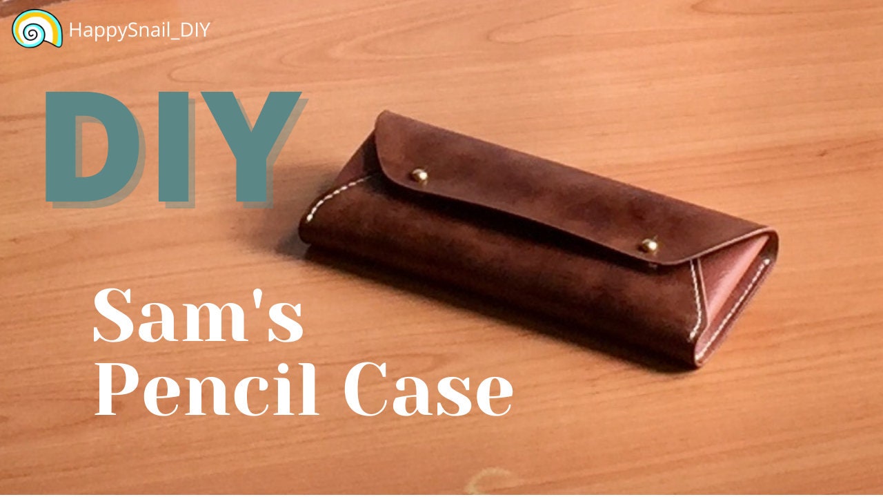 PATTERN for Sam's Leather Pencil Case template for pencil case PDF instant pattern download for leather pencil case, leathercraft pattern