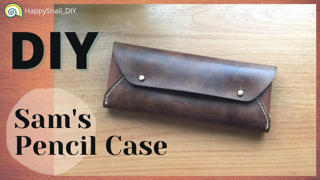 PATTERN for Sam's Leather Pencil Case template for pencil case PDF instant pattern download for leather pencil case, leathercraft pattern