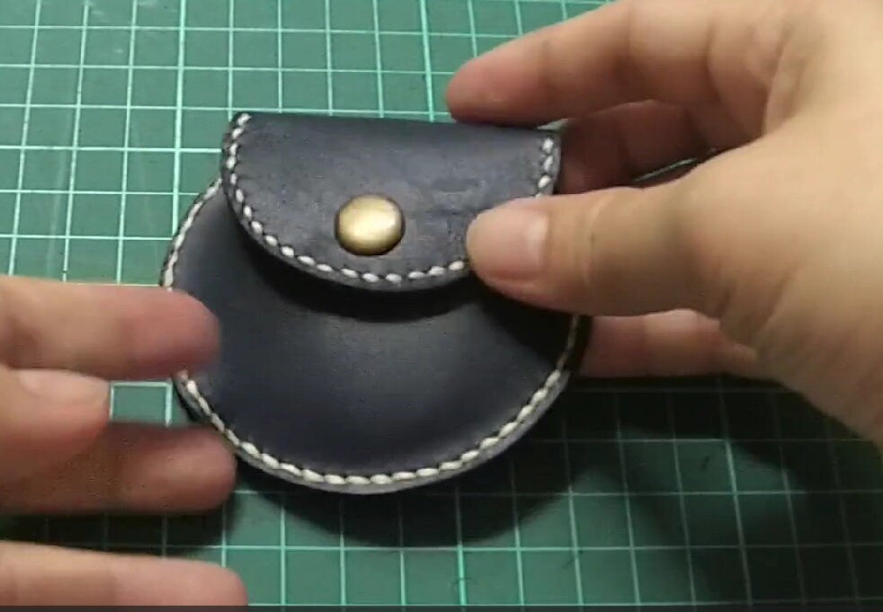 PATTERN for Leather coin purse template for small round shaped coin pouch, PDF Pattern for round coin wallet, leather pattern for Coin bag