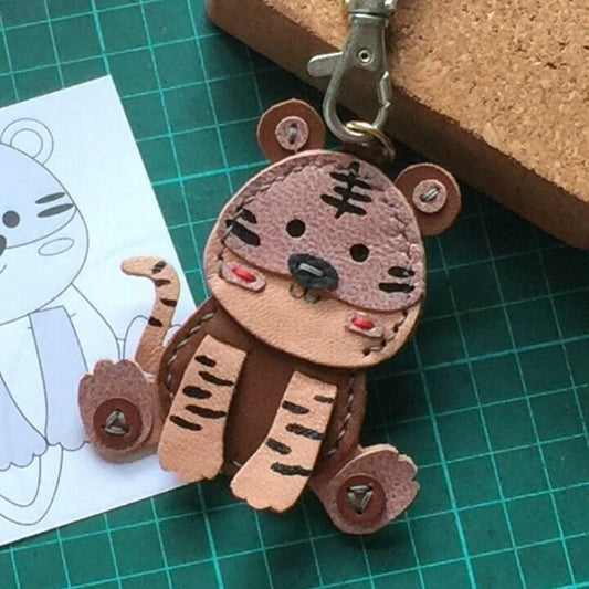 Leather Keychain pattern, Animal Keychain Template, keyring PDF pattern, bag decorative DIY, Keychain template, cute keychain pattern