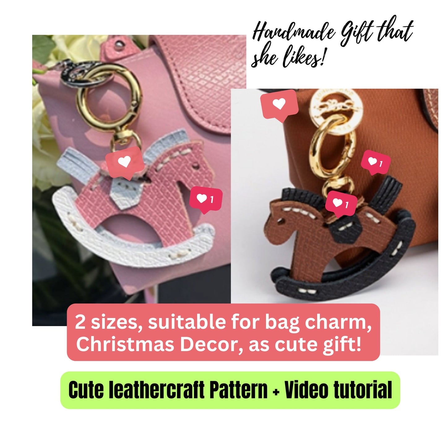 Christmas ornament PDF, Cute leathercraft pattern, handmade Christmas decoration, Handmade Christmas gifts, Christmas tree decoration PDF