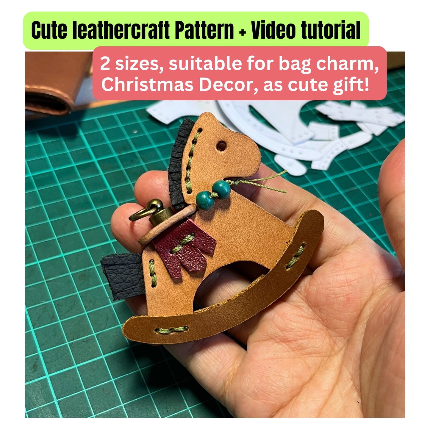 Christmas ornament PDF, Cute leathercraft pattern, handmade Christmas decoration, Handmade Christmas gifts, Christmas tree decoration PDF