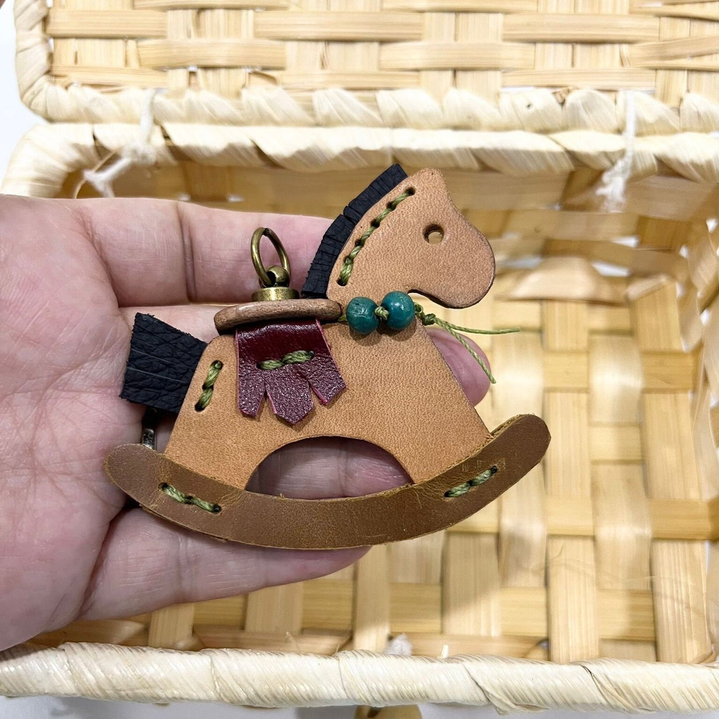 Leather Horse charm, Bag charm, cute bag charm, bag accessories, handmade leather bag charm, Cute Horse Keychain, Cute bag charm for her.