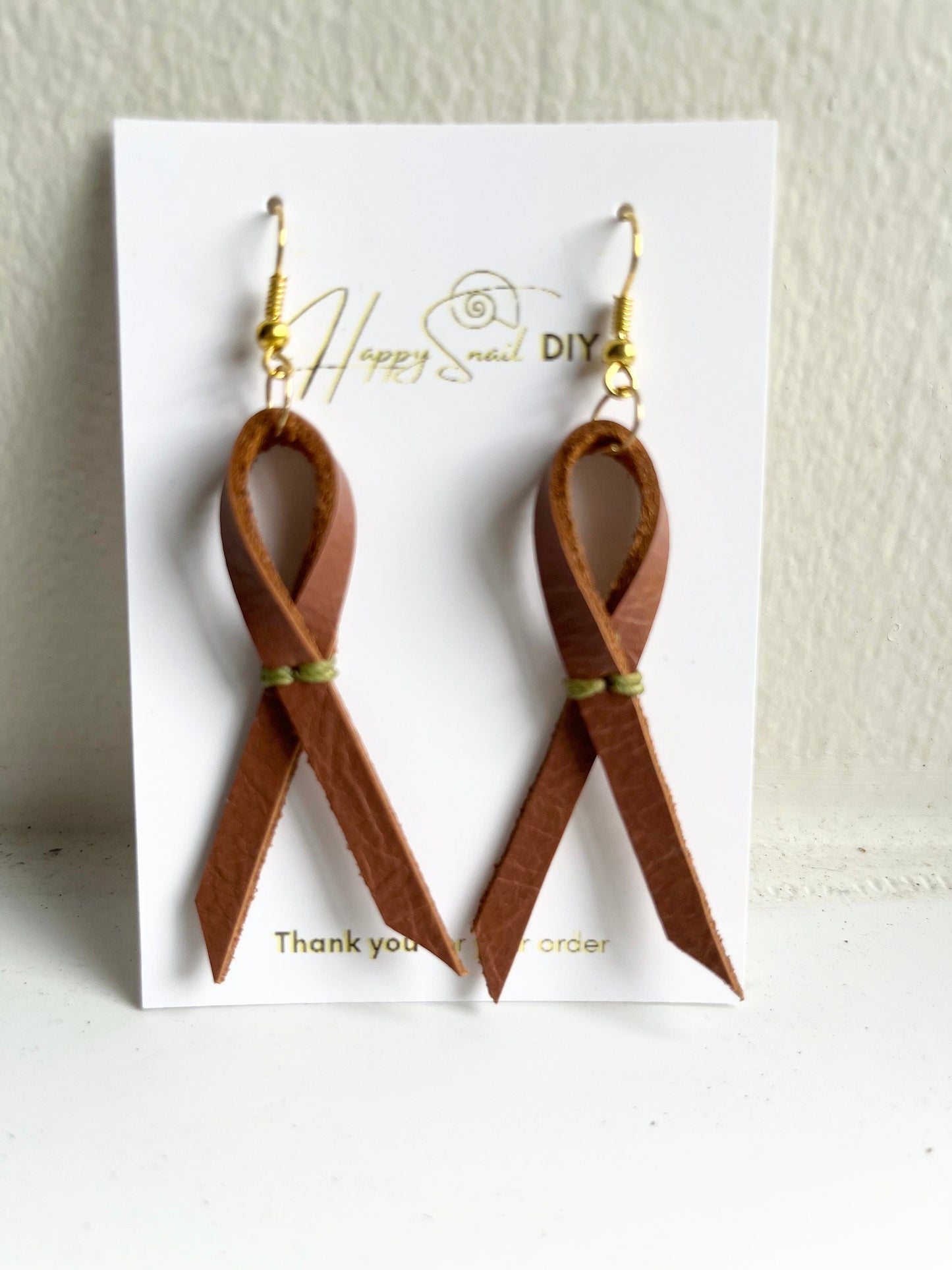 Charity ribbons leather earrings, leather earrings, handmade earrings, leather ribbons earrings, special earrings for her, earrings for mum.