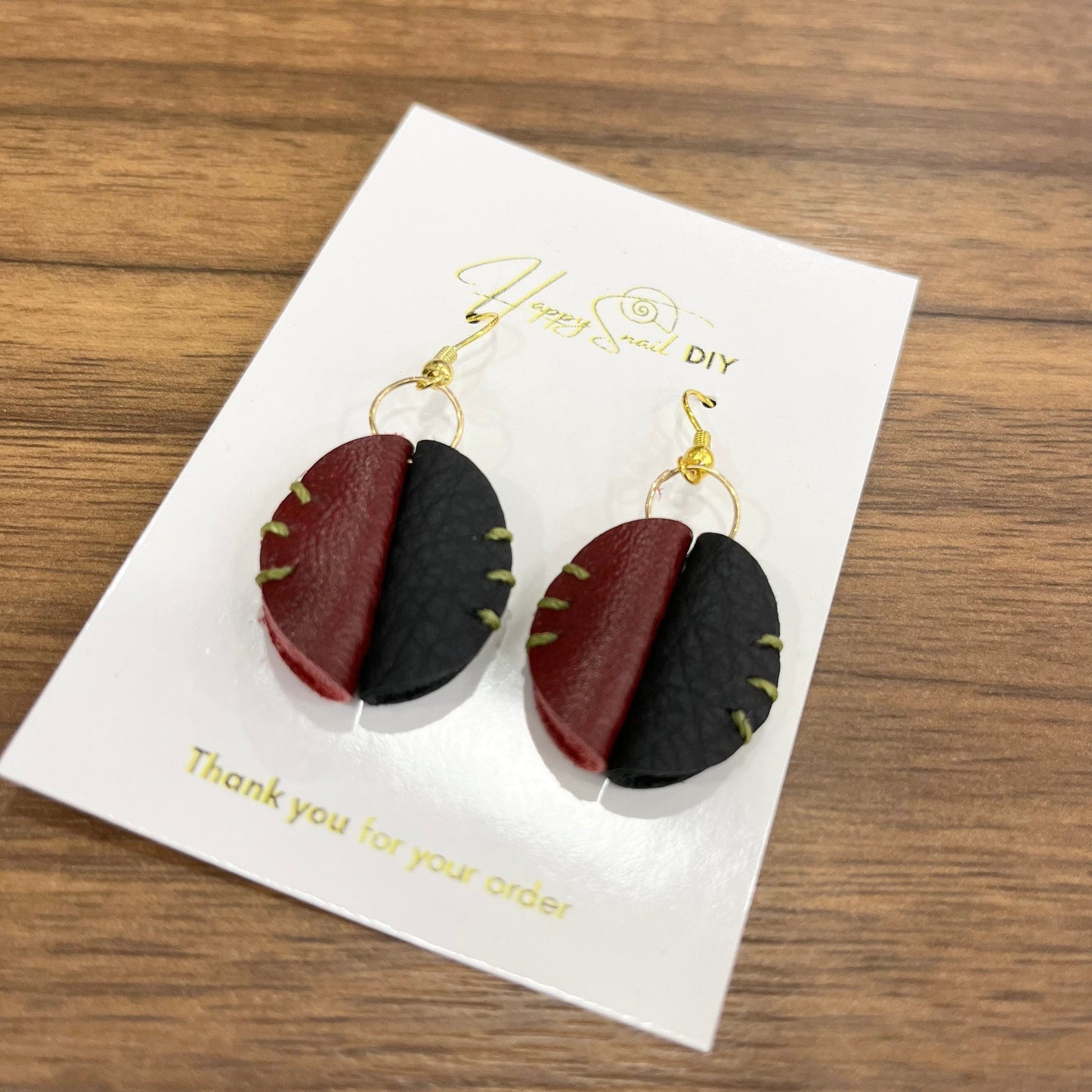 Leather earrings, Whiskers Earrings, handmade earrings, Red Black leather earrings, Brass Dangle Earrings, Cat earrings, cute earrings