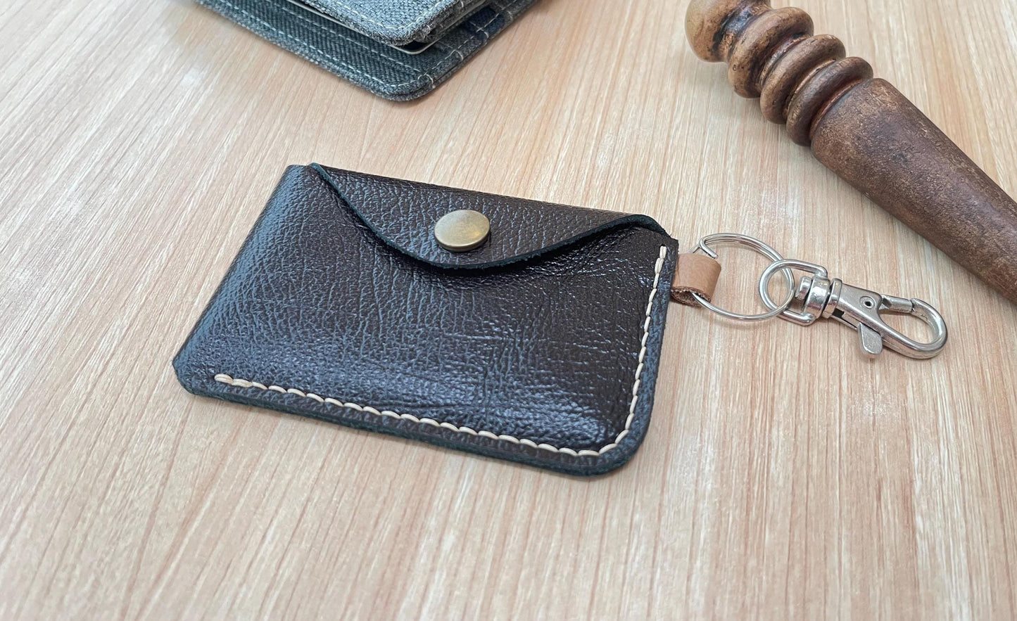 leather pattern, card holder keychain pattern, leather craft pattern, purse keychain template, leather template, leather card wallet pattern