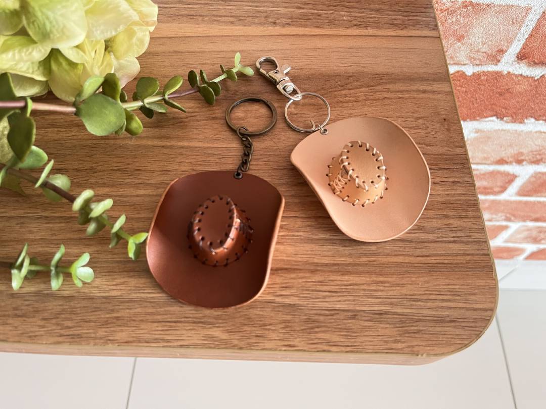 Cowboy Hat Leather Keychain Pattern | Digital PDF, SVG, DXF & Video Tutorial