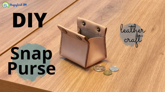 Easy leathercraft project using scraps to make a small coin purse with a button.