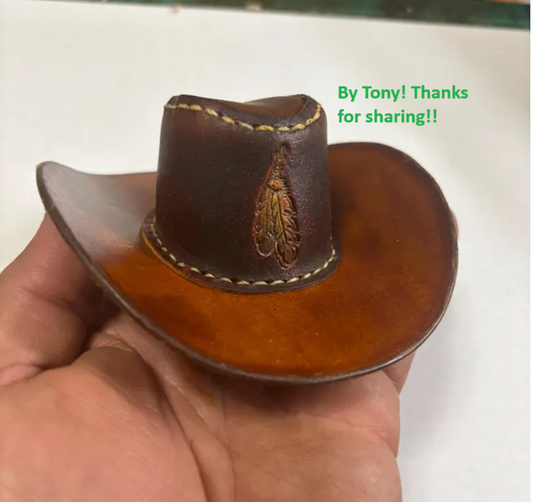 Leather Cowboy Hat Pattern, Miniature Cowboy Hat template, Pet hat pattern, small Hat Pattern for pet, Cowboy Hat Pattern, Small hat Pattern