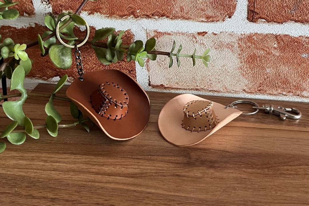 Cowboy Hat Leather Keychain Pattern | Digital PDF, SVG, DXF & Video Tutorial