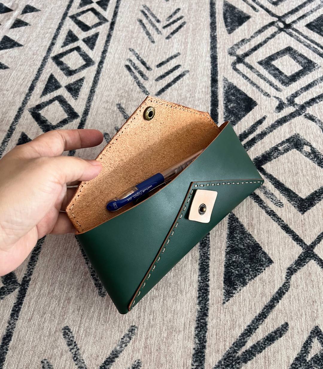 Leather Pencil Case Pattern: Minimalist Pen Pouch Template (PDF, SVG, DXF) Digital Download