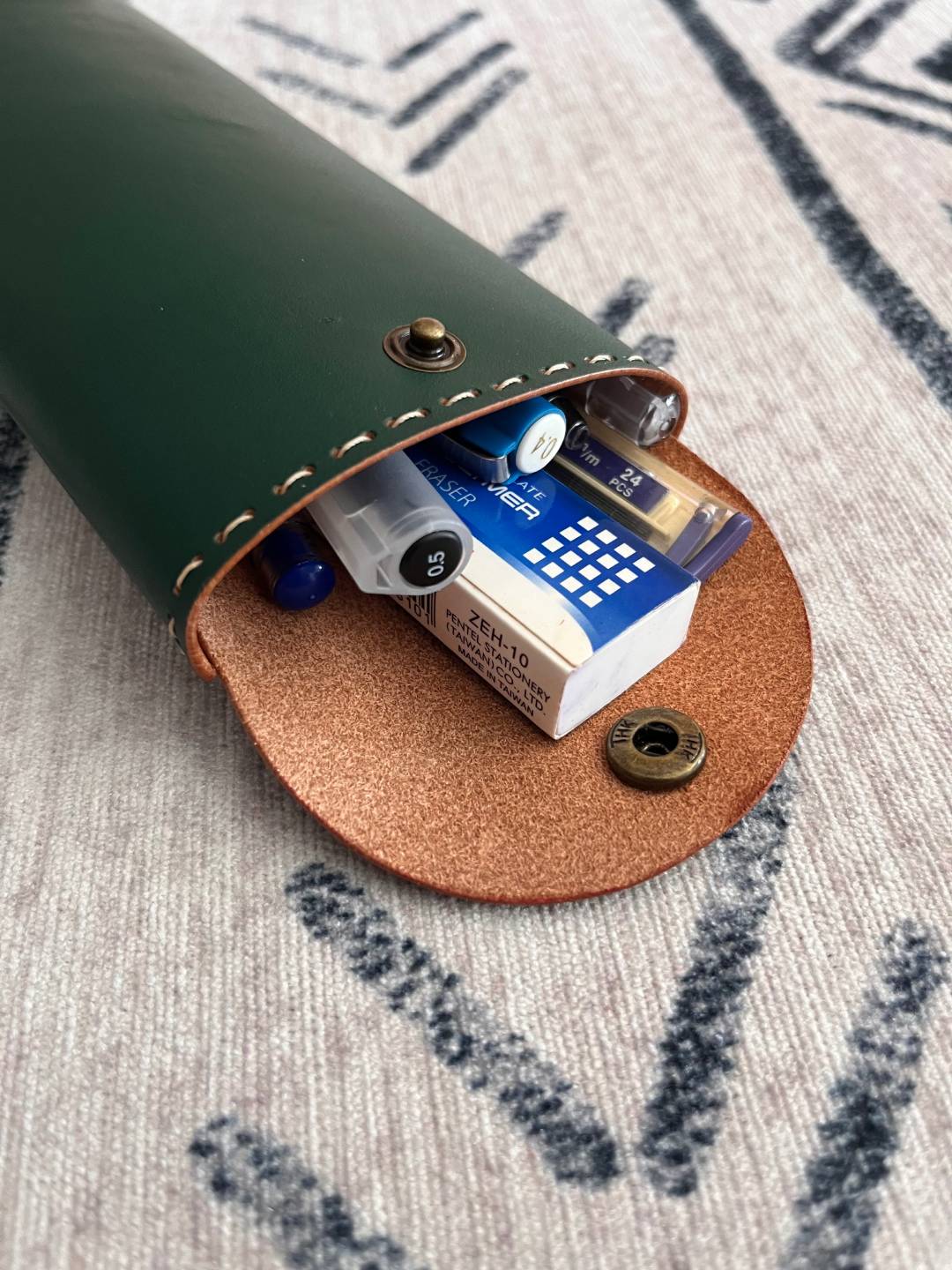 Leather Pencil Case Pattern: Minimalist Pen Pouch Template (PDF, SVG, DXF) Digital Download