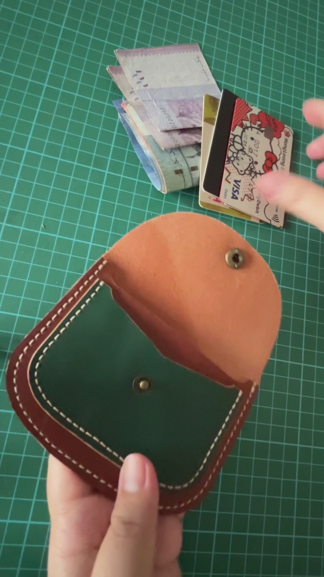 Showcasing DIY leather wallet