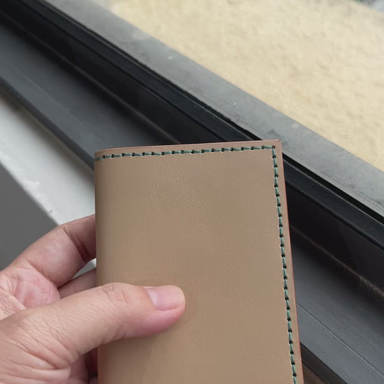 Handmade a leather slim card holder wallet easily