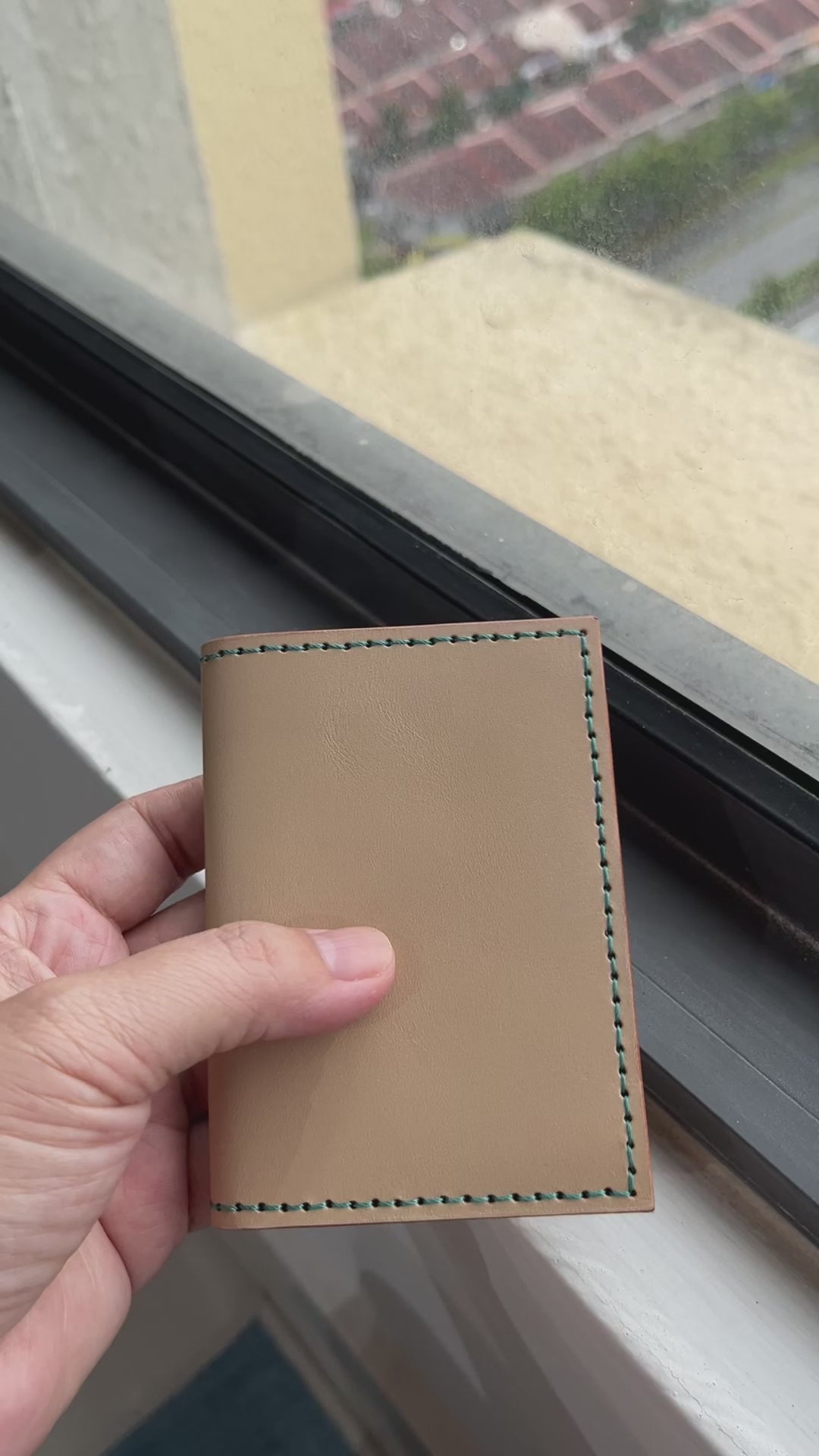 Handmade a leather slim card holder wallet easily