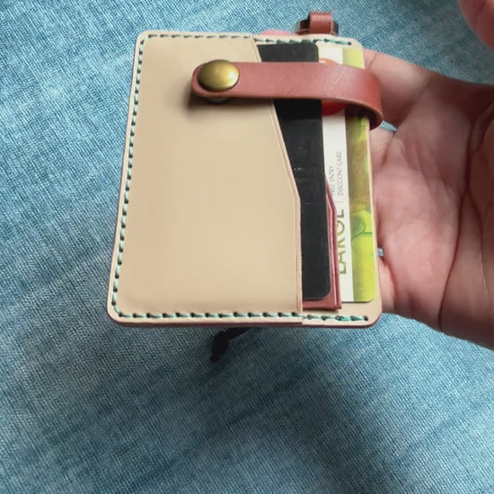 Hand-stitched vegetable tanned leather wallet
