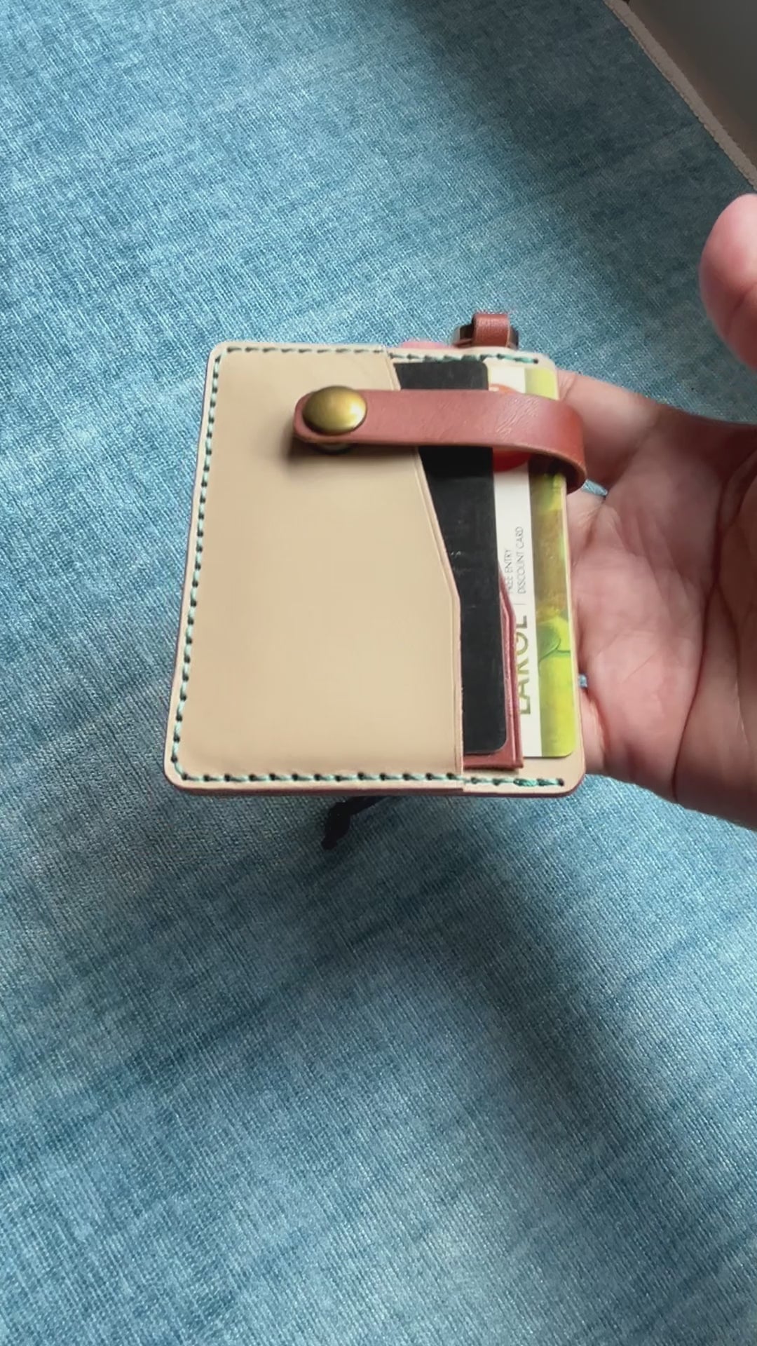 Hand-stitched vegetable tanned leather wallet