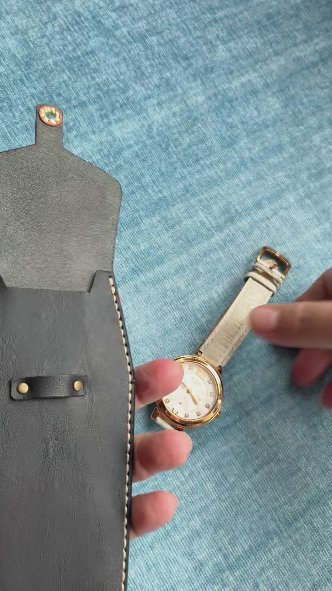 inside view of watch sleeve.